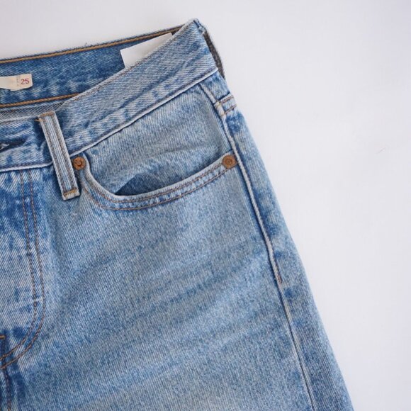 Levi’s Wedgie Fit Jeans Light Wash Straight Waterless 100% Cotton Denim 25 - Picture 8 of 14